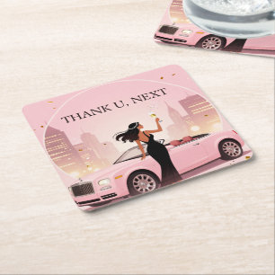 Porta-copo De Papel Quadrado Single Era Party Coaster Thank U, Next Coaster