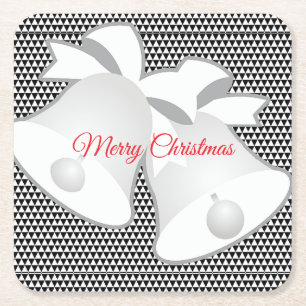 Porta-copo De Papel Quadrado Sinos de Férias Feliz Natal