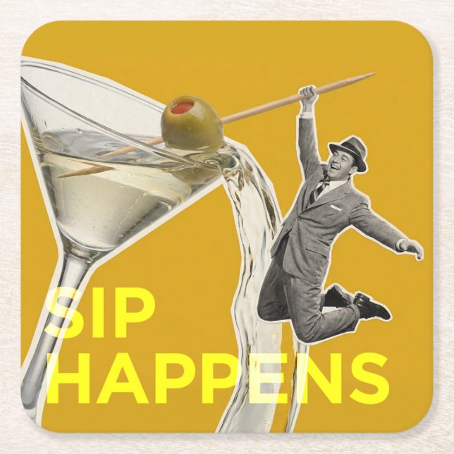 Porta-copo De Papel Quadrado Sip  (Frente)