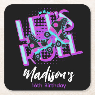 Porta-copo De Papel Quadrado Skates do cilindro Festa de aniversário do tema Sw