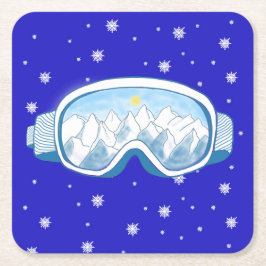 Porta-copo De Papel Quadrado Ski Goggles Snowflake Dance