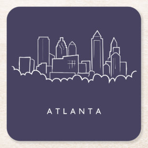 Porta-copo De Papel Quadrado Skyline de Atlanta