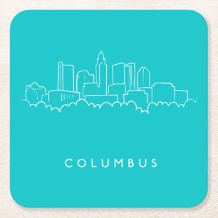 Porta-copo De Papel Quadrado Skyline de Columbo, Ohio