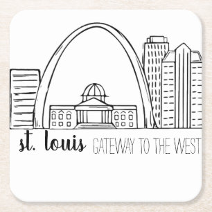 Porta-copo De Papel Quadrado Skyline de St Louis