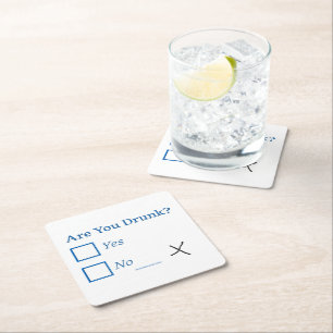 Porta-copo De Papel Quadrado SlipperyJoe's You Bebado hammered caixas c