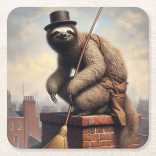 Porta-copo De Papel Quadrado Sloth Chimney Sweep