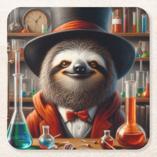 Porta-copo De Papel Quadrado Sloth Mad Scientist