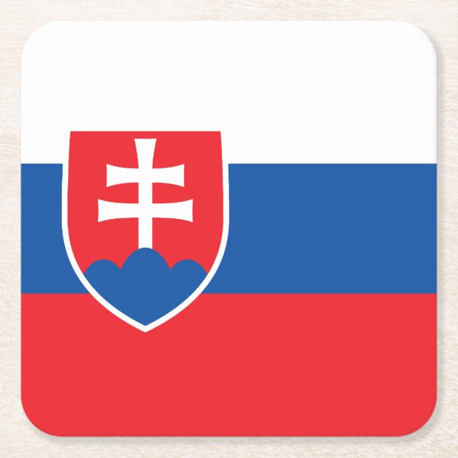 Porta-copo De Papel Quadrado Slovakia Flag (Frente)