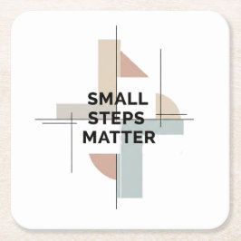 Porta-copo De Papel Quadrado Small Steps Matter Modern