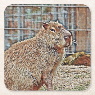 Porta-copo De Papel Quadrado SmartMix Animal - Capybara