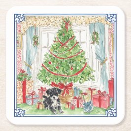 Porta-copo De Papel Quadrado Sob as Portas copos das árvores de Natal