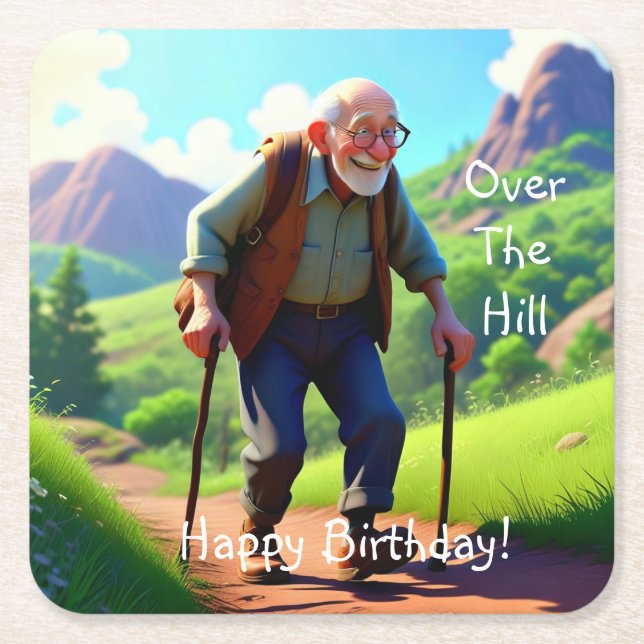 Porta-copo De Papel Quadrado Sobre A Colina 2 (Frente)