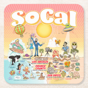 Porta-copo De Papel Quadrado SoCal