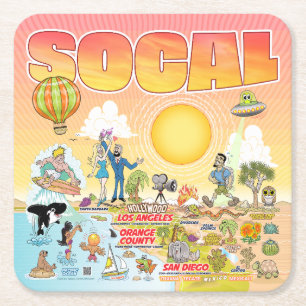 Porta-copo De Papel Quadrado SoCal