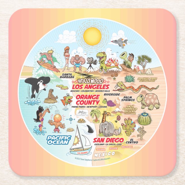 Porta-copo De Papel Quadrado SoCal (Frente)