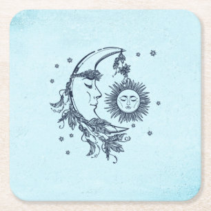 Porta-copo De Papel Quadrado Sol e Lua