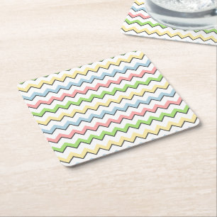 Porta-copo De Papel Quadrado Sombra Pastel da Chevron-Gota por Shirley Taylor