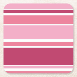 Porta-copo De Papel Quadrado Sombras de listras cor-de-rosa