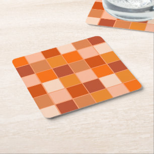 Porta-copo De Papel Quadrado Sombras de Praças Laranja