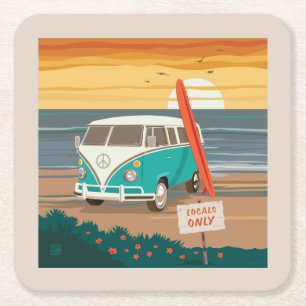 Porta-copo De Papel Quadrado Somente locais   VW Surf Van