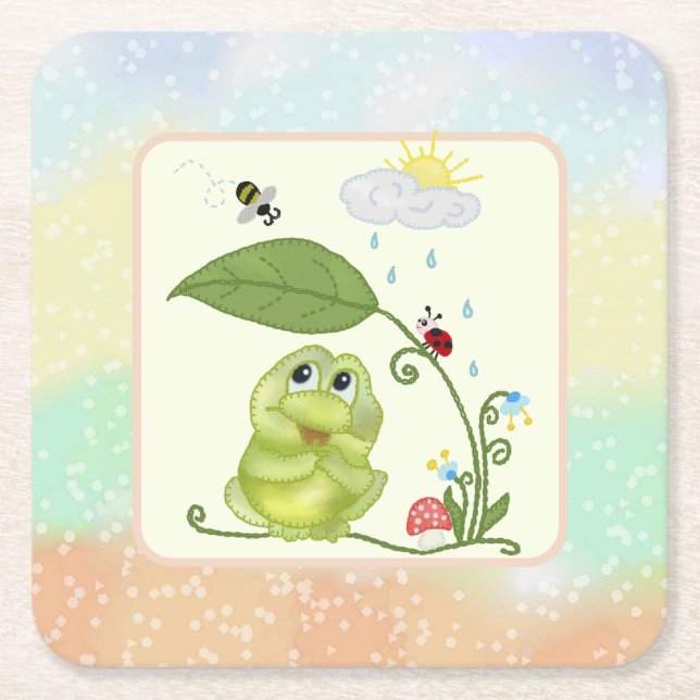 Porta-copo De Papel Quadrado Sommerfrosch (Frente)