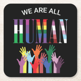 Porta-copo De Papel Quadrado Somos Todos Portas copos De Papel Coloridos Humano