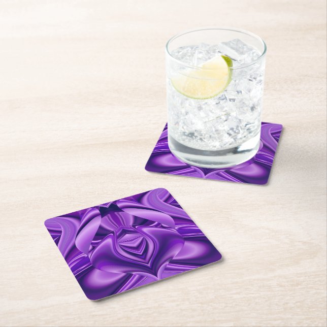 Porta-copo De Papel Quadrado Sonhos de Arco-Íris de Flor Roxo (Insitu)