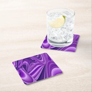 Porta-copo De Papel Quadrado Sonhos de Arco-Íris de Flor Roxo