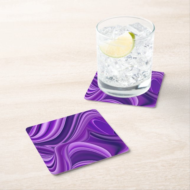 Porta-copo De Papel Quadrado Sonhos de Arco-Íris de Flor Roxo (Insitu)