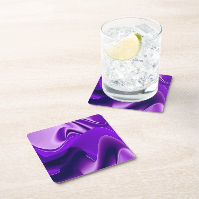 Porta-copo De Papel Quadrado Sonhos de Arco-Íris de Flor Roxo (Insitu)
