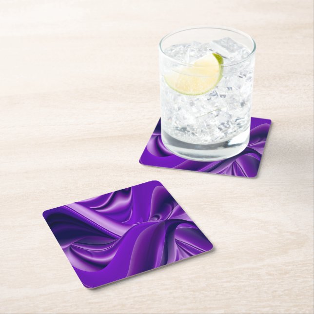 Porta-copo De Papel Quadrado Sonhos de Arco-Íris de Flor Roxo (Insitu)