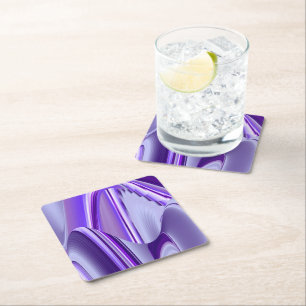Porta-copo De Papel Quadrado Sonhos de Arco-Íris de Flor Roxo