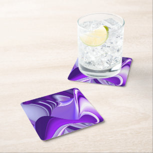 Porta-copo De Papel Quadrado Sonhos de Arco-Íris de Flor Roxo