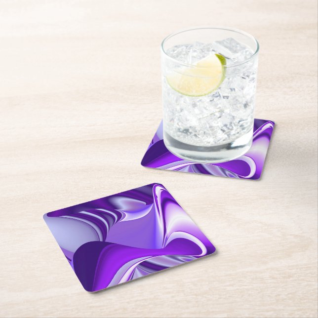 Porta-copo De Papel Quadrado Sonhos de Arco-Íris de Flor Roxo (Insitu)