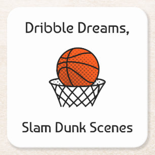 Porta-copo De Papel Quadrado Sonhos de Drible, Cenas de Enterro de Basquetebol