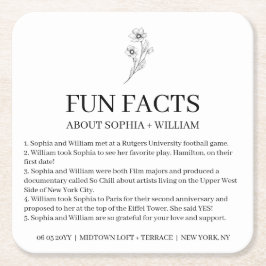 Porta-copo De Papel Quadrado Sophia Modern Recepção de casamento Fatos