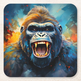 Porta-copo De Papel Quadrado Sorriso Gorila