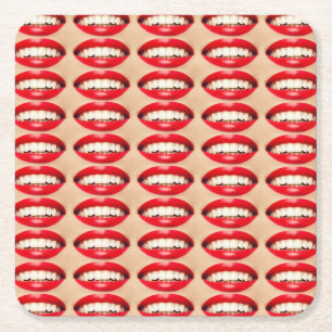 Porta-copo De Papel Quadrado Sorriso perfeito Fatale Pop-art