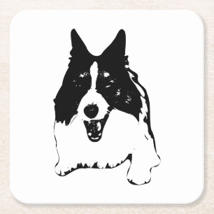 Porta-copo De Papel Quadrado Sorrisos de mesa, Estudo Corgi