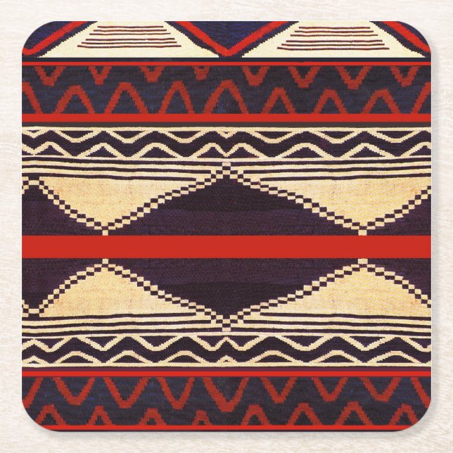 Porta-copo De Papel Quadrado Southwest Native American Coaster (Frente)