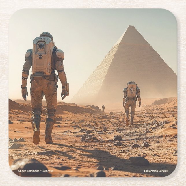 Porta-copo De Papel Quadrado Space Command™ Collection - Exploration Series (Frente)