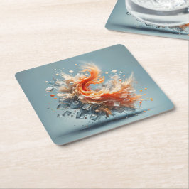 Porta-copo De Papel Quadrado Splash Tropical