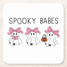 Porta-copo De Papel Quadrado Spooky babes cute ghost