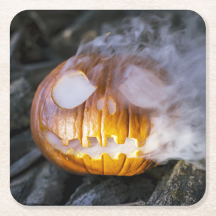Porta-copo De Papel Quadrado Spooky Jack-o-lanterna