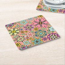 Spring Season Retro Flower Colors Seamless Pattern