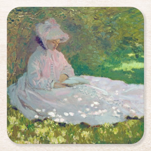 Porta-copo De Papel Quadrado Springtime, Monet (Frente)