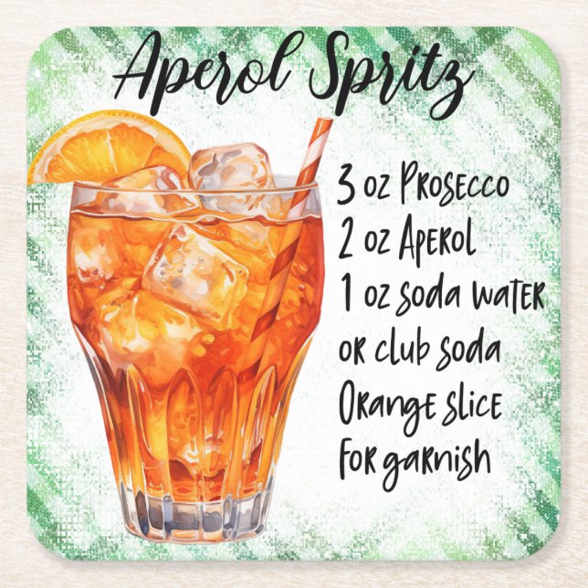 Porta-copo De Papel Quadrado Spritz de Aperol (Frente)
