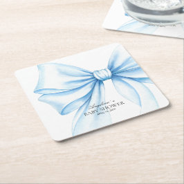 Porta-copo De Papel Quadrado Square Paper Coaster for baby shower.