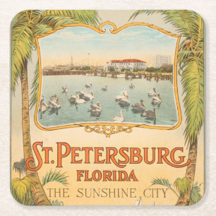 Porta-copo De Papel Quadrado St Petersburg Flórida Antiga A Cidade do Sol