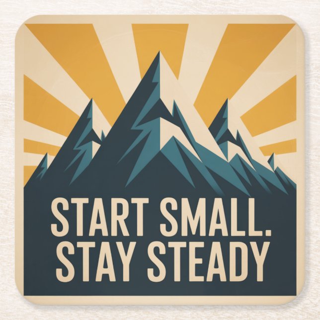 Porta-copo De Papel Quadrado Start Small. Stay Steady (Frente)